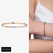 SHASHI 紐約品牌 Natasha 天然彩寶手鍊 微顆粒款 粉橘碧璽X橙色碧璽手鍊