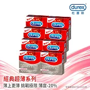 【Durex杜蕾斯】超薄裝更薄型衛生套3入X8盒