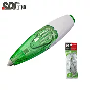 【SDI 手牌】i-Push 輕鬆按修正帶+內帶組合(1盒正帶+2盒內帶) 6mm 綠