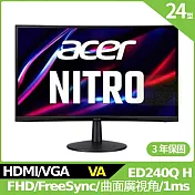 Acer ED240Q H 24型曲面廣視角螢幕(VA,VGA,HDMI,無內建喇叭)