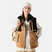 The North Face U X-FLEECE HIGH PILE VEST - AP 男女保暖多口袋立領休閒抓絨背心-棕-NF0A81SDI0J S 卡其