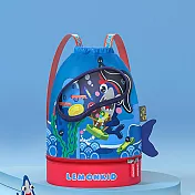 Lemonkid 乾濕分離游泳包 鯊魚藍