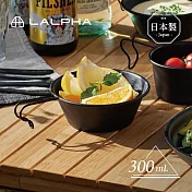 【日本LALPHA】日製18-8不鏽鋼提耳碗(附刻度)-300ml- 黑