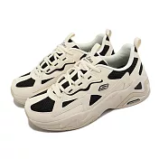 Skechers 休閒鞋 D Lites Hyper Burst 女鞋 米白 黑 固特異大底 老爹鞋 記憶鞋墊 拼接 896178NTBK 24.5cm NATURAL/BLACK