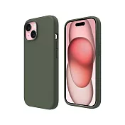 ABSOLUTE LINKASE SILICONE iPhone 15 6.1吋 MagSafe 類膚觸矽膠保護殼(多色可選) 軍綠