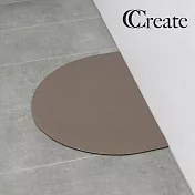 【CC家居】軟式珪藻土吸水防滑踏墊 半圓形  咖啡色