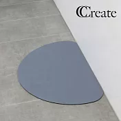【CC家居】軟式珪藻土吸水防滑踏墊 蘑菇圓形  灰藍色