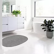 【CC家居】軟式珪藻土吸水防滑踏墊 橢圓形  水泥灰