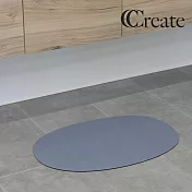 【CC家居】軟式珪藻土吸水防滑踏墊 橢圓形  灰藍色