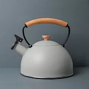 《La Cafetiere》木柄不鏽鋼笛音壺(米灰1.6L) | 煮水壺 燒水壺