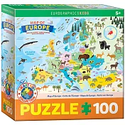 Eurographics拼圖兒童拼圖_ 歐洲地圖插畫版(100P)