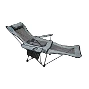 [野一夏] 輕量坐躺兩用折疊躺椅|附收納袋|沙灘椅 導演椅 休閒椅 靠背椅 折疊椅 躺椅 露營必備 -灰網紗