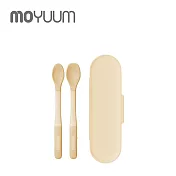 MOYUUM 韓國 彎曲餵食雙匙組 - 奶油黃
