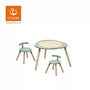 Stokke 挪威 MuTable V2 多功能遊戲桌基本組 (一桌二椅) - 三葉草綠