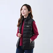 【遊遍天下】女款立領顯瘦防潑水防風保暖90%羽絨背心 (GV22016) XL 黑色