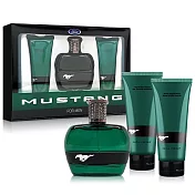 FORD MUSTANG 福特野馬 美式傳奇綠鑽男性淡香水禮盒(淡香水100ml+2合1沐浴膠100ml+鬍後膠100ml)
