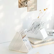 E.City_斜插三角筆筒收納盒 白