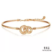 【點睛品】雙環幾何 18K玫瑰金手環