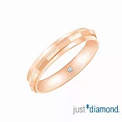 【Just Diamond】18K玫瑰金鑽石戒指 真愛約定 對戒_(寬)男戒(港圍) 20 玫瑰金