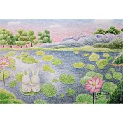 【玲廊滿藝】芒現-兔子荷花池27.3x39.3cm