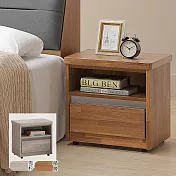 《Homelike》愛瑪單抽床頭櫃(二色) 床邊櫃 積層木色