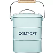 《KitchenCraft》復古提式廚餘桶(藍3L) | 回收桶 垃圾桶 收納桶 餿水桶