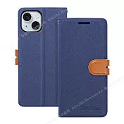 CITY For iPhone 15 Plus 6.7 浪漫都會支架皮套 藍色