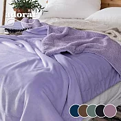 《Adorar》抗靜電加厚雙層法蘭絨x羊羔絨毯被(150x200cm) 《丁香紫》