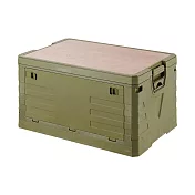 【AOTTO】68L戶外露營軍規折疊收納桌板收納箱 軍綠色