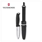 VICTORINOX 瑞士維氏 VENTURE 戶外專業直刀+磨刀棒 組合 3.0902/3.0902.3/3.0902.4+4.3323 黑刀+磨刀棒