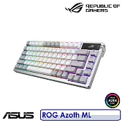 【送原廠ROG電競鼠墊】ASUS 華碩 ROG Azoth ML 無線電競機械鍵盤 月光白 茶軸