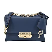 MICHAEL KORS CECE金字LOGO鎖頭吊飾釦式肩背/斜背包-小/ 深藍
