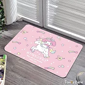 義大利Fancy Belle《Sanrio-美樂蒂夢幻獨角獸》抗菌可水洗軟式珪藻土強效吸水地墊 60*39CM+大容量洗衣袋1入(超值組合)