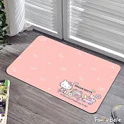 義大利Fancy Belle《Sanrio-HELLO KITTY幸福時光》抗菌可水洗軟式珪藻土強效吸水地墊 60*39CM+大容量洗衣袋1入(超值組合)
