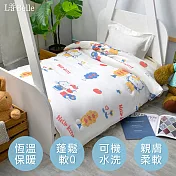 義大利La Belle《Sanrio-HELLO KITTY蘋果樹》海島針織棉可水洗兒童抗菌暖暖被105*135CM+大容量洗衣袋1入(超值組合)