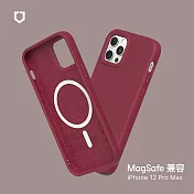 犀牛盾 iPhone 12 Pro Max (6.7吋) SolidSuit (MagSafe 兼容) 防摔背蓋手機保護殼- 酒紅