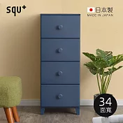 【日本squ+】ROOM’S convesso日製34面寬四層抽屜收納櫃-DIY- 深藍