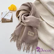 【Decoy】雙面純色＊秋冬流蘇保暖圍巾/ 卡其米