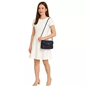 【CROSS】台灣總經銷 限量1折 頂級小牛皮菱格紋拉鍊肩背包 全新專櫃展示品 (寶藍色)