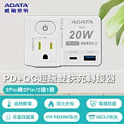 威剛 1切2孔2+3P+USB 快充轉接器 (R-81PLC)