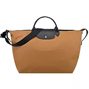 LONGCHAMP LE PLIAGE ENERGY系列再生尼龍短把兩用旅行袋(大) 煙草棕