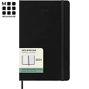【燙金活動客製化】MOLESKINE 2024經典週記手帳12M 硬殼-L型黑