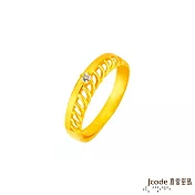 J’code真愛密碼金飾 浪漫朵朵黃金/水晶女戒指