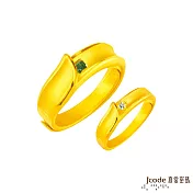 J’code真愛密碼金飾 愛如潮水黃金成對戒指
