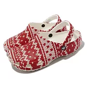 Crocs 洞洞鞋 Classic Holiday Sweater Clog 紅 男女鞋 毛衣 克駱格 卡駱馳 20923790H