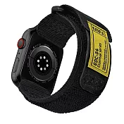 MIFA Apple Watch EDC-34 戰術尼龍混搭真皮皮革運動錶帶 (42/44/45/49mm 適用1-9代 Ultra 1/2) 黑黃