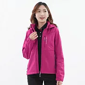 【遊遍天下】女款GlobeTex防水防風保暖刷毛衝鋒衣軟殼外套(GJ23046) M 山茶紅
