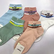 【Wonderland】美式風格日系棉質短襪/踝襪/女襪(5雙) FREE 隨機.含重覆色