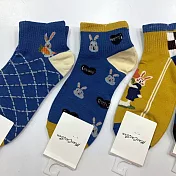 【Wonderland】趣味兔兔100%純棉日系短襪/踝襪/女襪(5雙) FREE 隨機.含重覆色