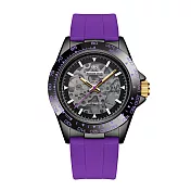 【Richard Rich】RR 海軍上將系列 神秘紫縷空錶盤自動機械氟矽膠腕錶 白珍藏版香氛防水盒手錶套組